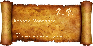 Kapsza Vanessza névjegykártya